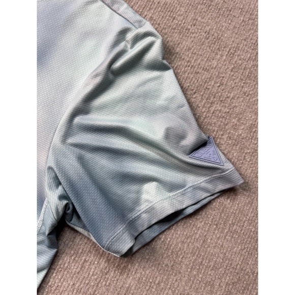 Guess Mens XL Slim Fit Blue Tie Dye Logo T Shirt Short Sleeve Graphic - Picture 8 of 11